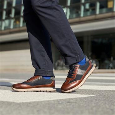 Rieker Men T Toe Casual Trainer - Brown Navy